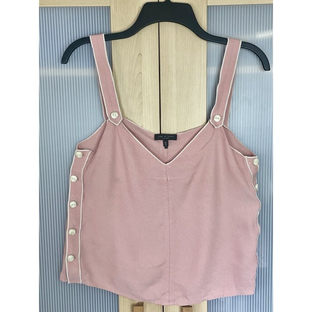 Rag & Bone Tia Sleeveless Top Button Trimmed Tank… - image 2